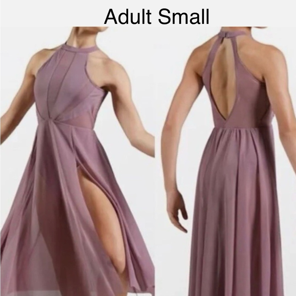 Balera Mauve Backless Halter Dance  Dress